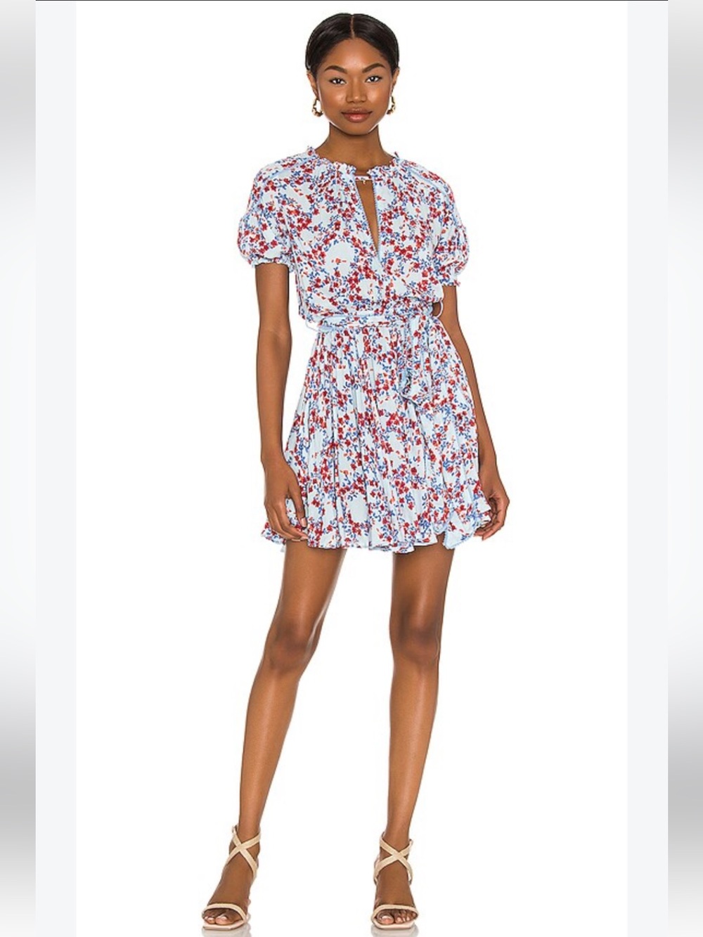 NWOT Poupette St. Barth Women’s Ivy Blue Kookoo Bird Floral Mini Dress, Size S